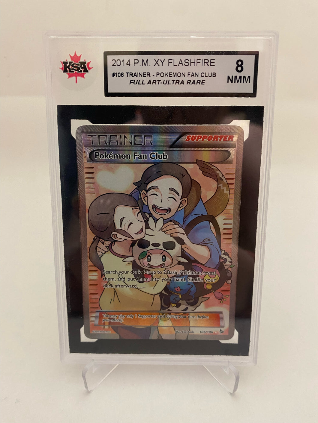 2014 P.M. XY Flashfire #106 Trainer - Pokemon Fan Club Full Art - Ultra Rare KSA 8