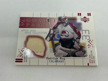 Load image into Gallery viewer, 2001-02 UD Mask Collection #GP-PR Patrick Roy Goalie Pad Patch
