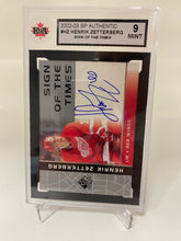 Load image into Gallery viewer, 2002-03 SP Authentic #HZ Henrik Zetterberg Sign of the Times KSA 9
