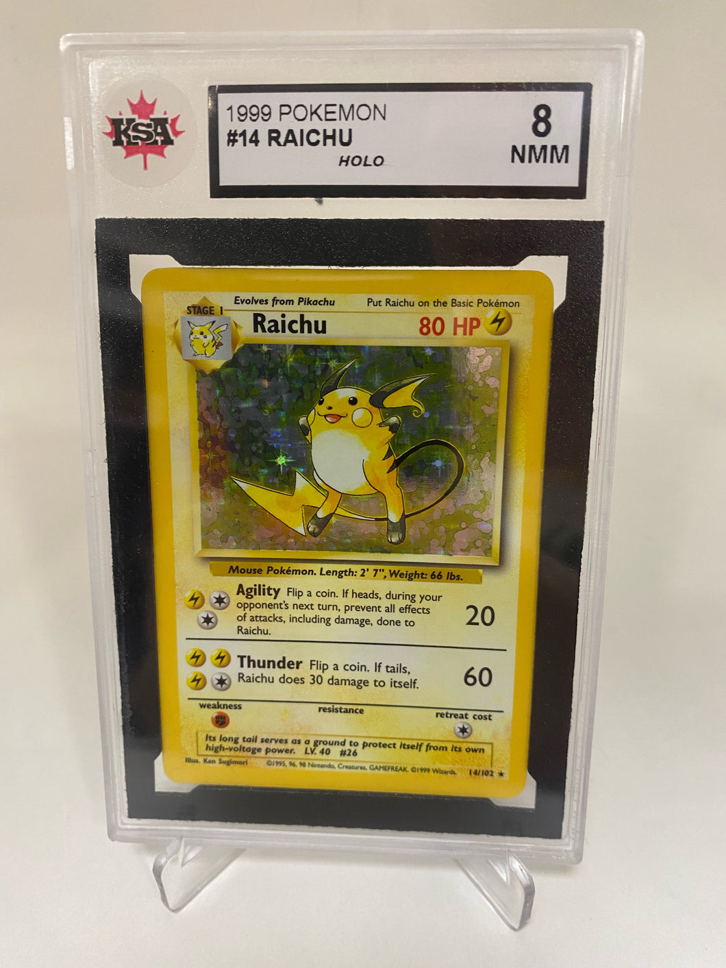 1999 Pokemon #14 Raichu Holo KSA 8