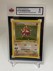 1999 Pokemon #7 Hitmonchan 1st Edition-Holo Shadowless KSA 5