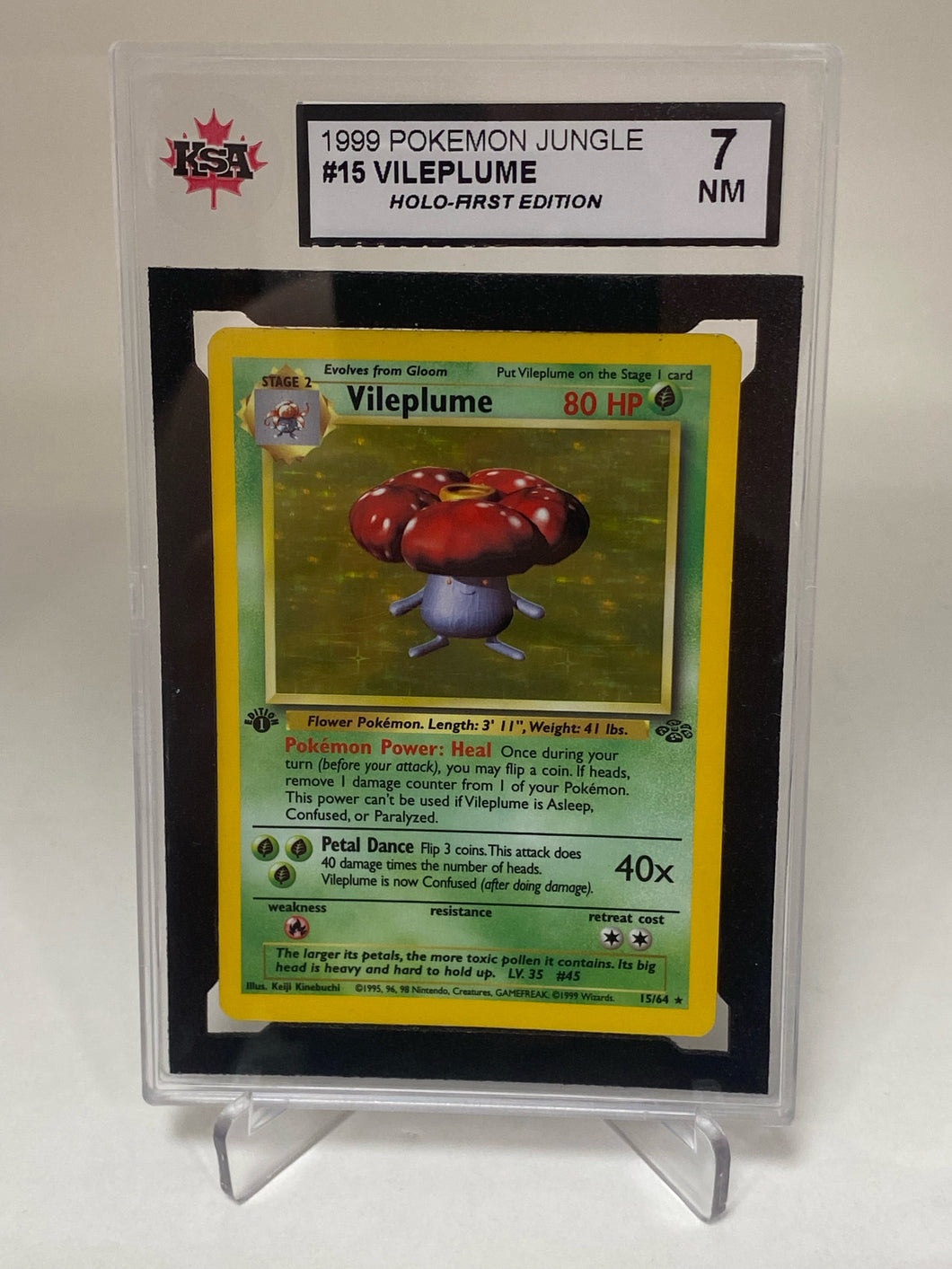 1999 Pokemon Jungle #15 Vileplume Holo-1st Edition KSA 7