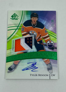 2020-21 UD Sp Game Used Tyler Benson Jersey Auto Rookie /35