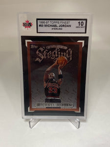 1996-97 Topps Finest #50 Michael Jordan Sterling KSA 10