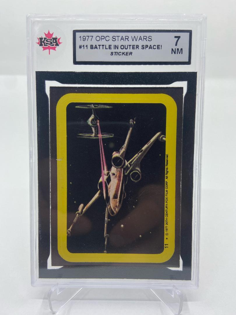 1977 OPC Star Wars #11 Battle In Outer Space! Sticker KSA 7